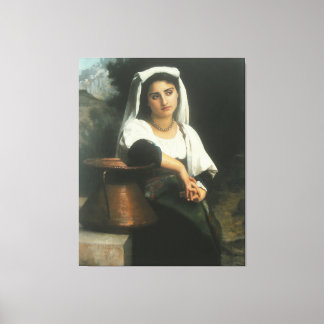 Italian Girl at the Fountain - William-Adolphe Bou Canvas Print