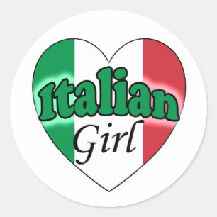 Italian Girl Classic Round Sticker