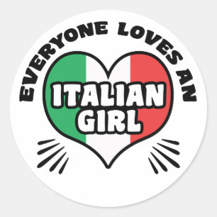 Italian Girl Classic Round Sticker