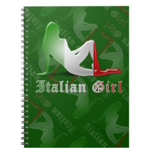 Italian Girl Silhouette Flag Notebook