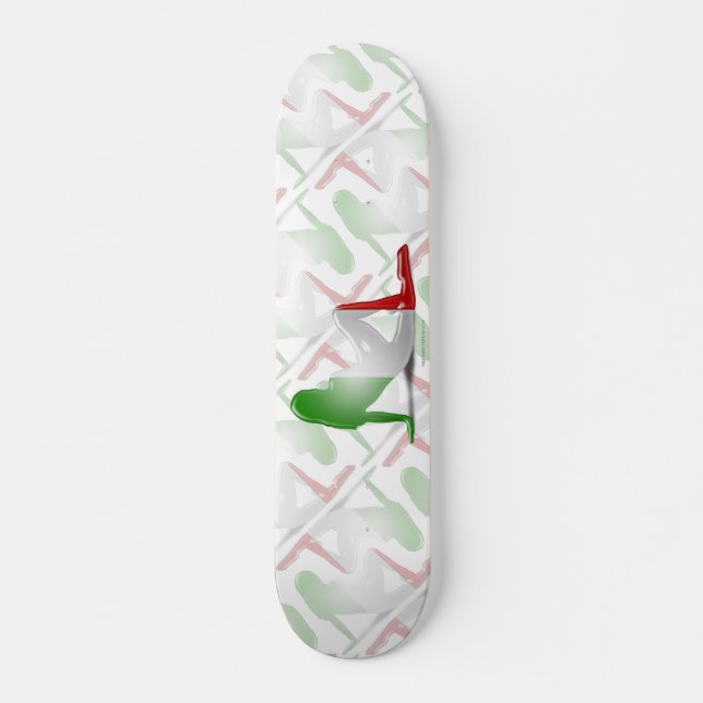 Italian Girl Silhouette Flag Skateboard (Front)