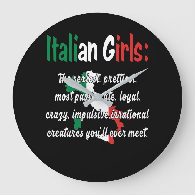 ITALIAN GIRLS FUNNY LARGE CLOCK (Front)