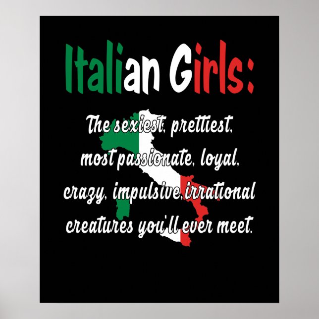 ITALIAN GIRLS FUNNY POSTER (Front)