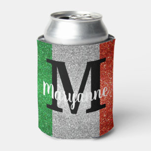 Italian Goddess Glitter Italy Flag Colours Birthda Can Cooler