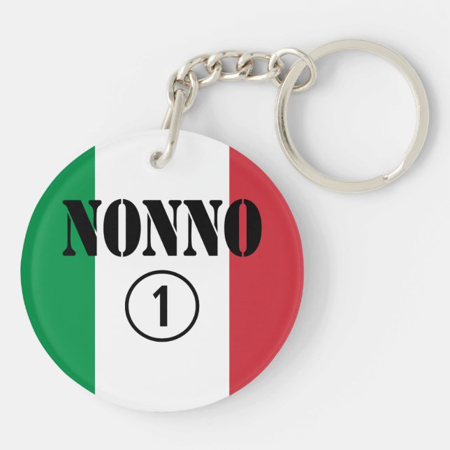 Italian Grandfathers : Nonno Numero Uno Key Ring (Back)