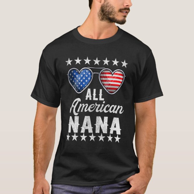 Italian Grandma July Fourth  Women All American Na T-Shirt (Front)