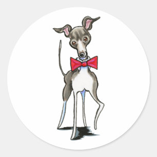 Italian Greyhound Antonio Classic Round Sticker