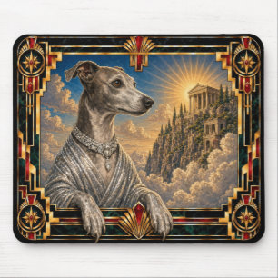 Italian Greyhound, Art Deco Dog Mouse Mat