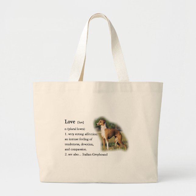 Italian Greyhound Art Gifts Large Tote Bag (Front)