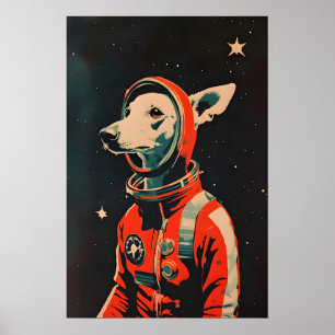 Italian Greyhound Astronaut Poster, Greyhound Poster