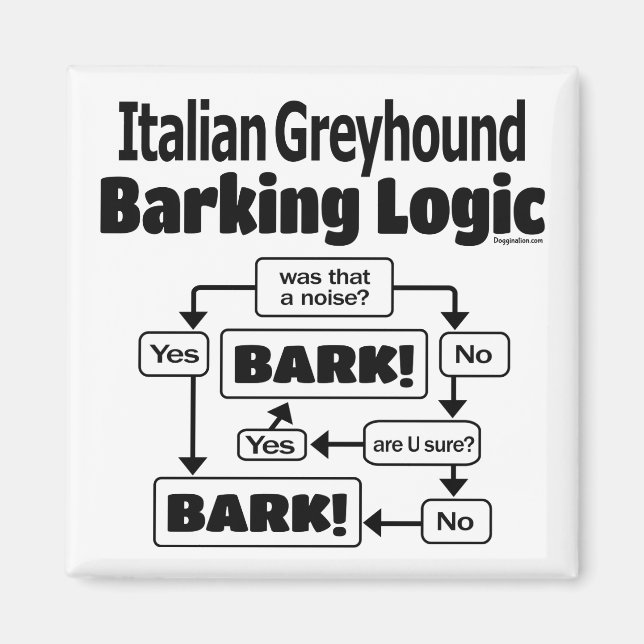 Italian Greyhound Barking Logic Magnet (Front)