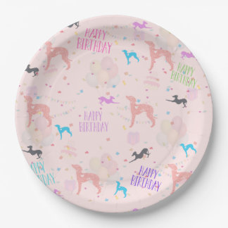 Italian Greyhound Birthday Party Paper Plate