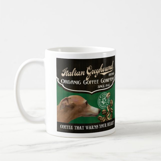 Italian Greyhound Brand - Organic Coffee Company Mug (Left)