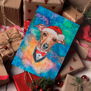 Italian Greyhound Breed Dog Christmas Holiday Postcard