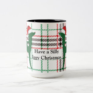 Italian Greyhound Christmas Coffee Mug, santa iggy Two-Tone Coffee Mug