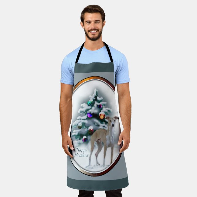 Italian Greyhound Christmas Gifts Apron (Worn)