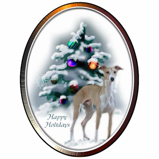 Italian Greyhound Christmas Gifts Photo Sculpture Decoration (Front)