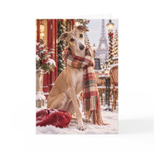 Italian Greyhound Christmas in Paris Card