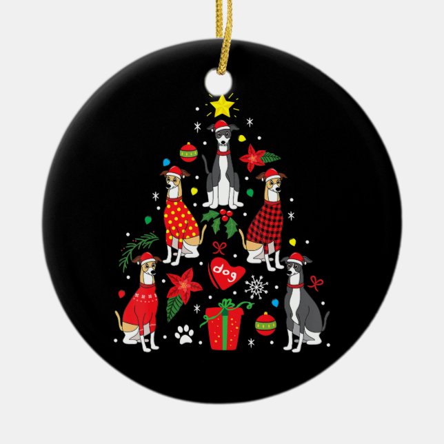 Italian Greyhound Christmas Ornament Tree Dog Mom (Front)