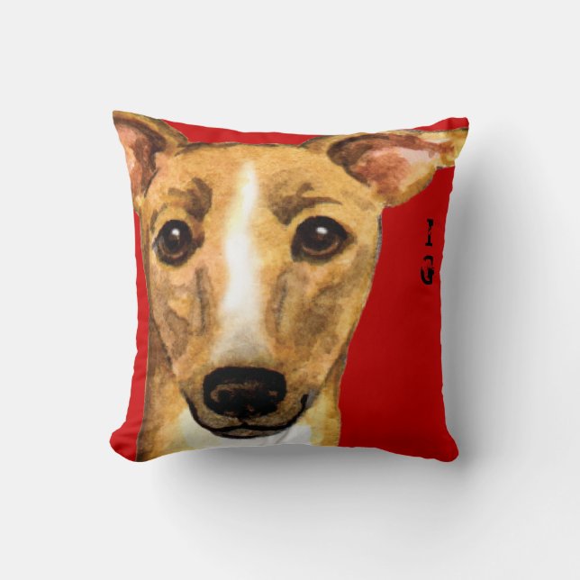 Italian Greyhound Colour Block Cushion (Front)
