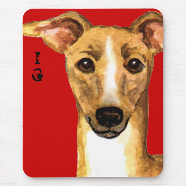 Italian Greyhound Colour Block Mouse Mat (Front)
