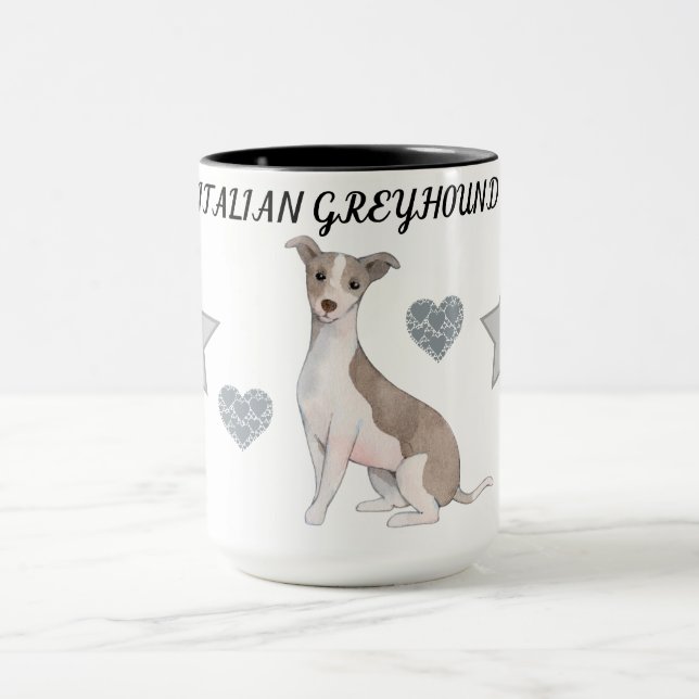 ITALIAN GREYHOUND COMBO TWO TONED MUG. MUG (Center)