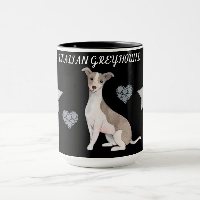 ITALIAN GREYHOUND COMBO TWO TONED MUG. MUG (Center)