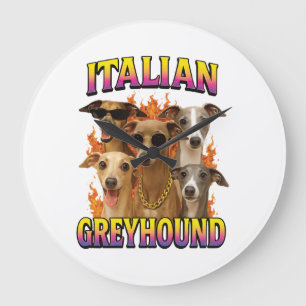 Italian Greyhound Copy Large Clock