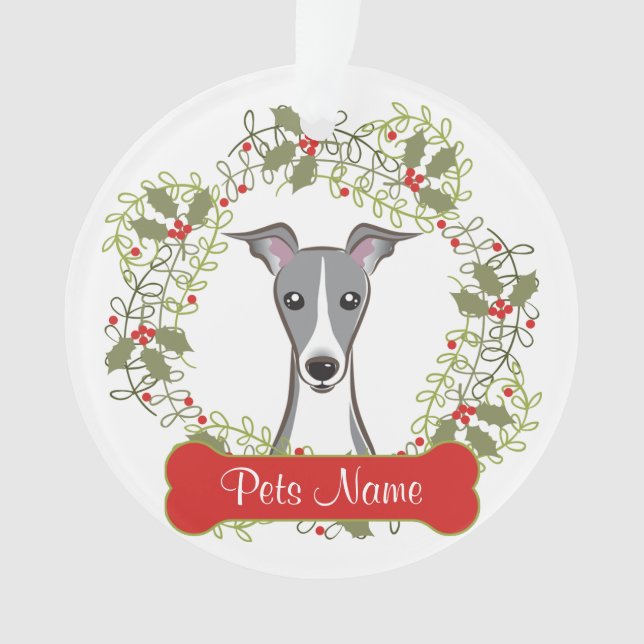 Italian Greyhound Customisable Ornament (Front)