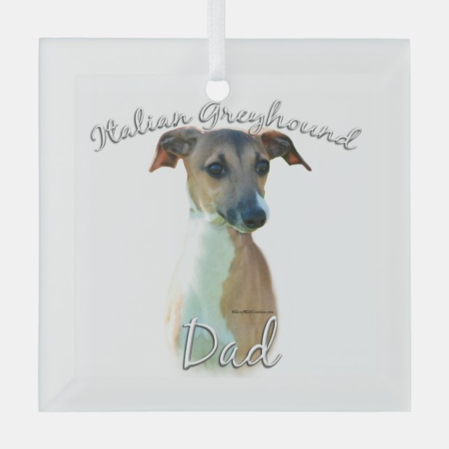 Italian Greyhound Dad 2 Glass Tree Decoration (Front)
