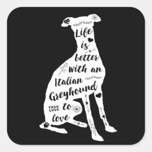 italian greyhound design italian greyhound dog square sticker