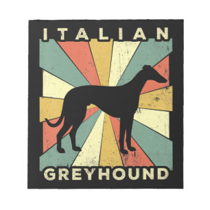 italian greyhound dog 70s gift notepad