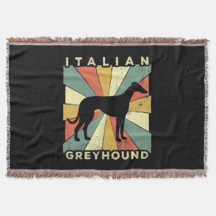 italian greyhound dog 70s gift throw blanket