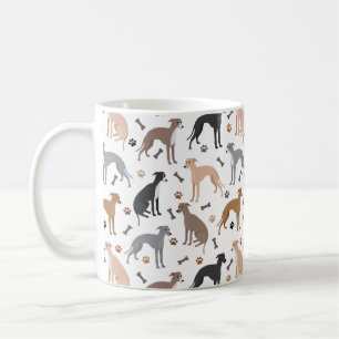Italian Greyhound Dog Bones and Paws Coffee Mug