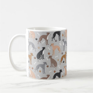 Italian Greyhound Dog Bones and Paws Coffee Mug