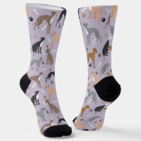 Italian Greyhound Dog Bones and Paws Socks
