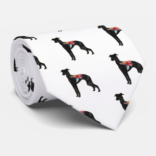 Italian Greyhound Dog Breed Bohemian Floral Saddle Tie