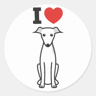 Italian Greyhound Dog Cartoon Classic Round Sticker