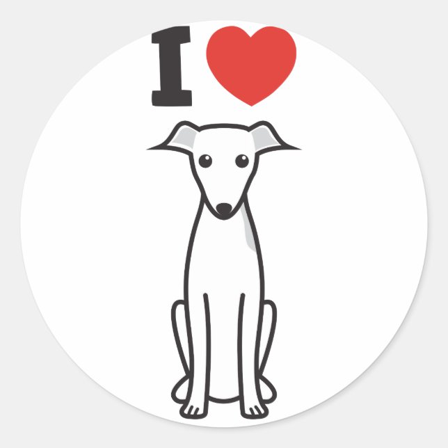 Italian Greyhound Dog Cartoon Classic Round Sticker (Front)