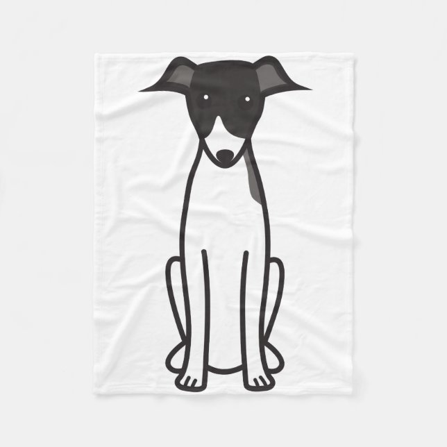 Italian Greyhound Dog Cartoon Fleece Blanket (Front)