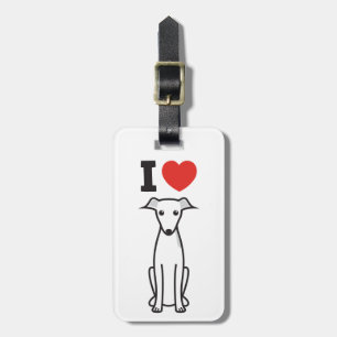 Italian Greyhound Dog Cartoon Luggage Tag