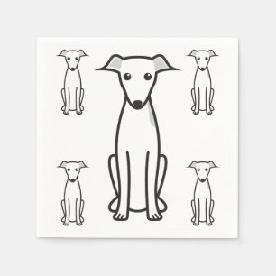 Italian Greyhound Dog Cartoon Napkin