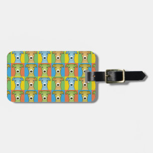 Italian Greyhound Dog Cartoon Pop-Art Luggage Tag