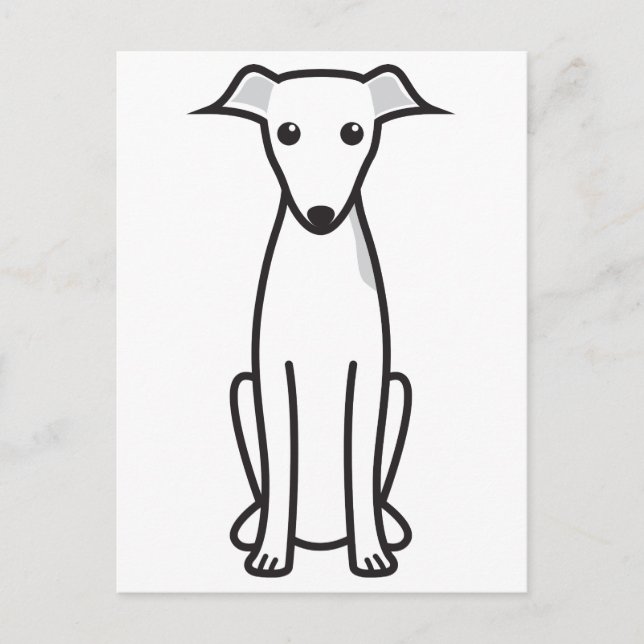 Italian Greyhound Dog Cartoon Postcard (Front)