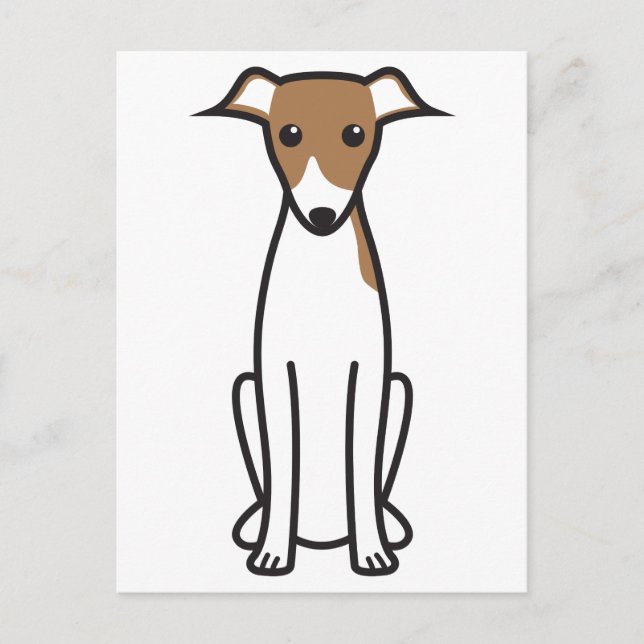 Italian Greyhound Dog Cartoon Postcard (Front)
