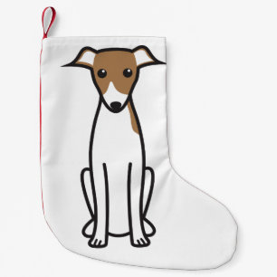Italian Greyhound Dog Cartoon Small Christmas Stocking