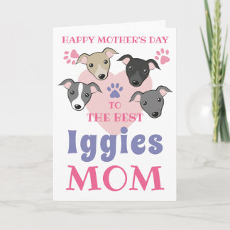 Italian Greyhound Dog Mum Cute Iggies Custom text Card