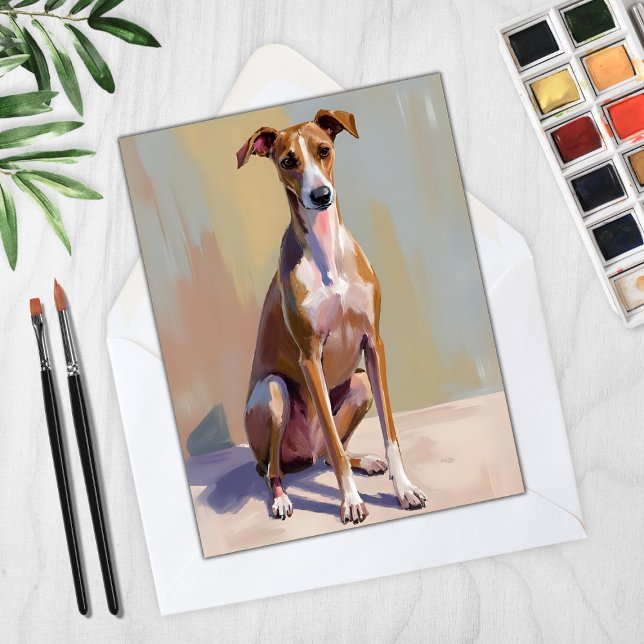 Italian Greyhound Dog Painting Card (Creator Uploaded)