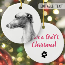 Italian Greyhound dog portrait Personalised text