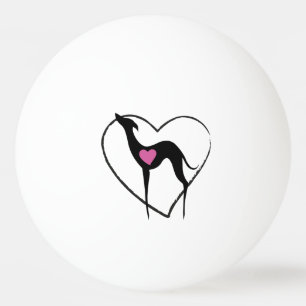 Italian Greyhound dog silhouette Pink heart Cute Ping Pong Ball